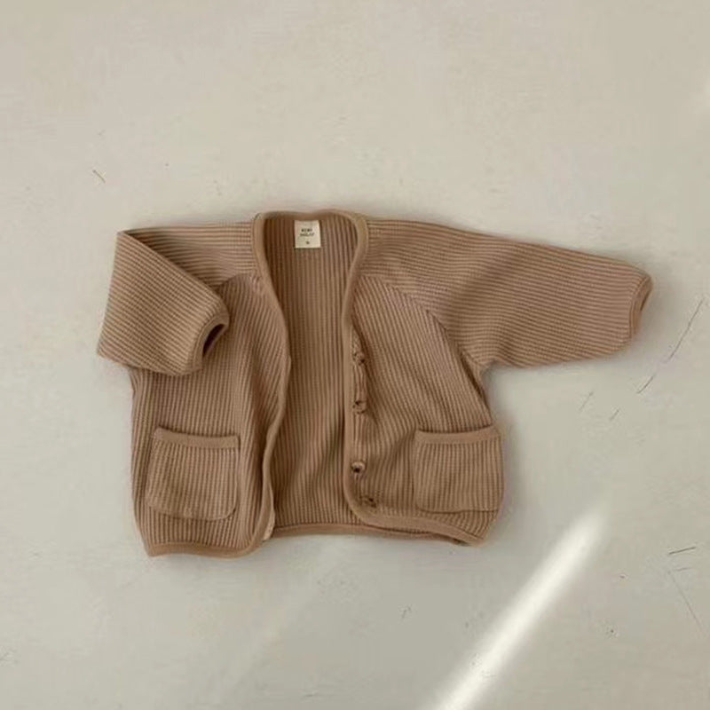 Coat Baby Knitted Cardigan Middle And Small Children's Baby Top