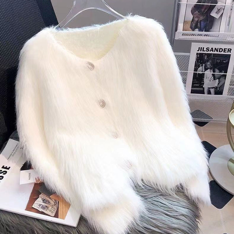 Women's Solid Color Elegant Long Sleeve Faux Knit Cardigan - Open Front Sweater For Fall&Winter