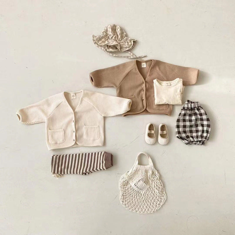 Coat Baby Knitted Cardigan Middle And Small Children's Baby Top