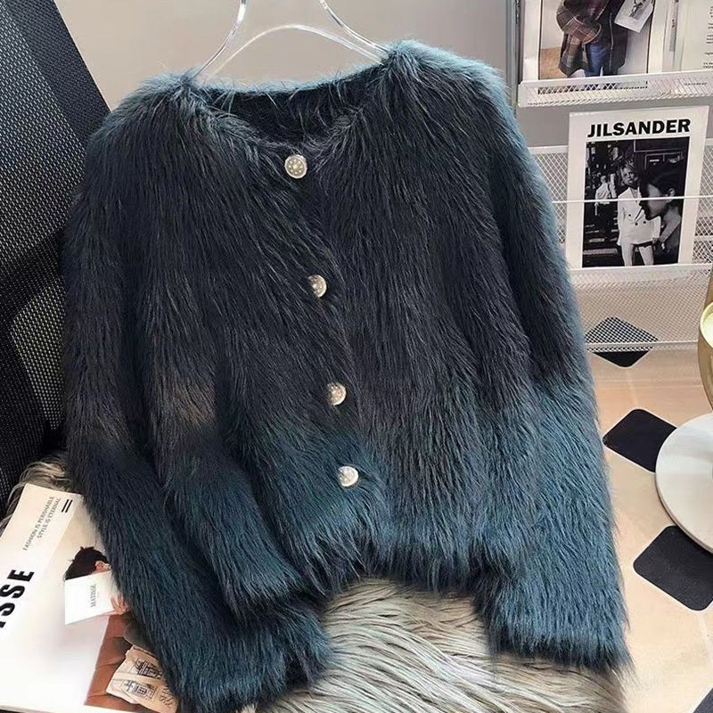 Women's Solid Color Elegant Long Sleeve Faux Knit Cardigan - Open Front Sweater For Fall&Winter